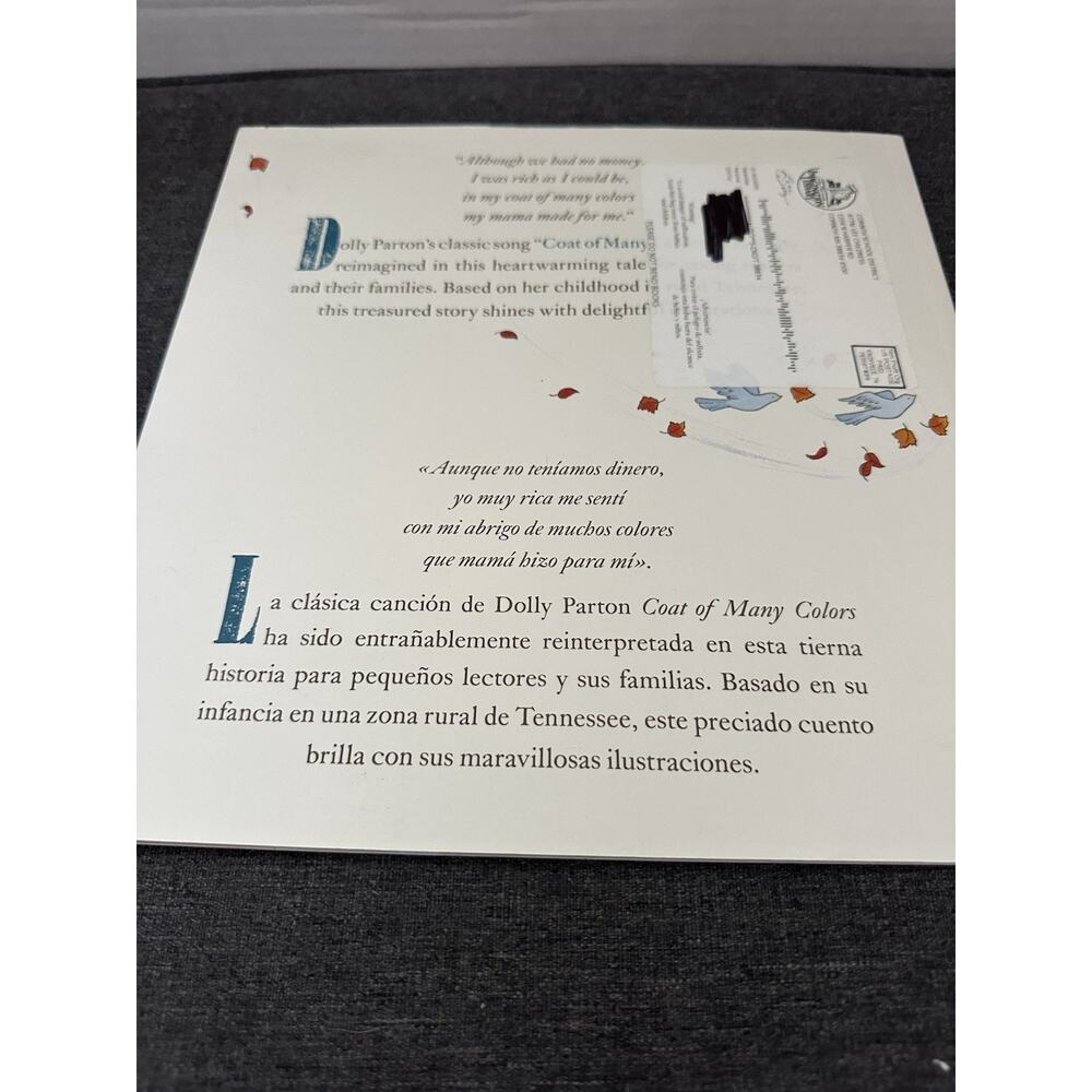 Dolly Parton Coat of Many Colors El Abrigo de Muchos Colores Bilingual Book - Picture 2 of 7